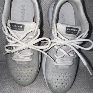 Under Armour Charged Impulse Knit White Gray Sneakers